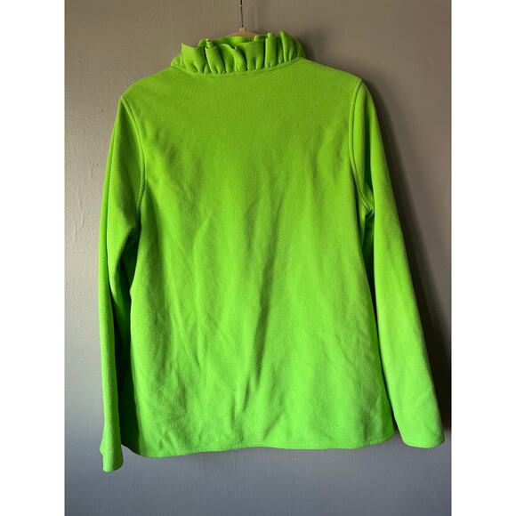 Lilly Pulitzer Lime Green Ruffle Fleece Pull Over - Picture 5 of 5